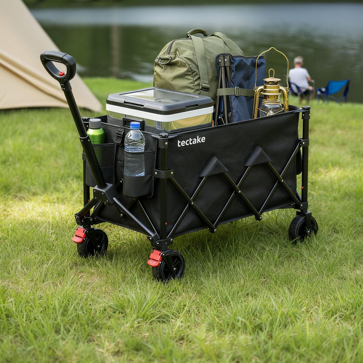 BOLLERWAGEN Rollrider, inklusive Einlegeboden, Belastbarkeit 80 kg, schwarz - Schwarz, Kunststoff (45/95/88cm) - tectake
