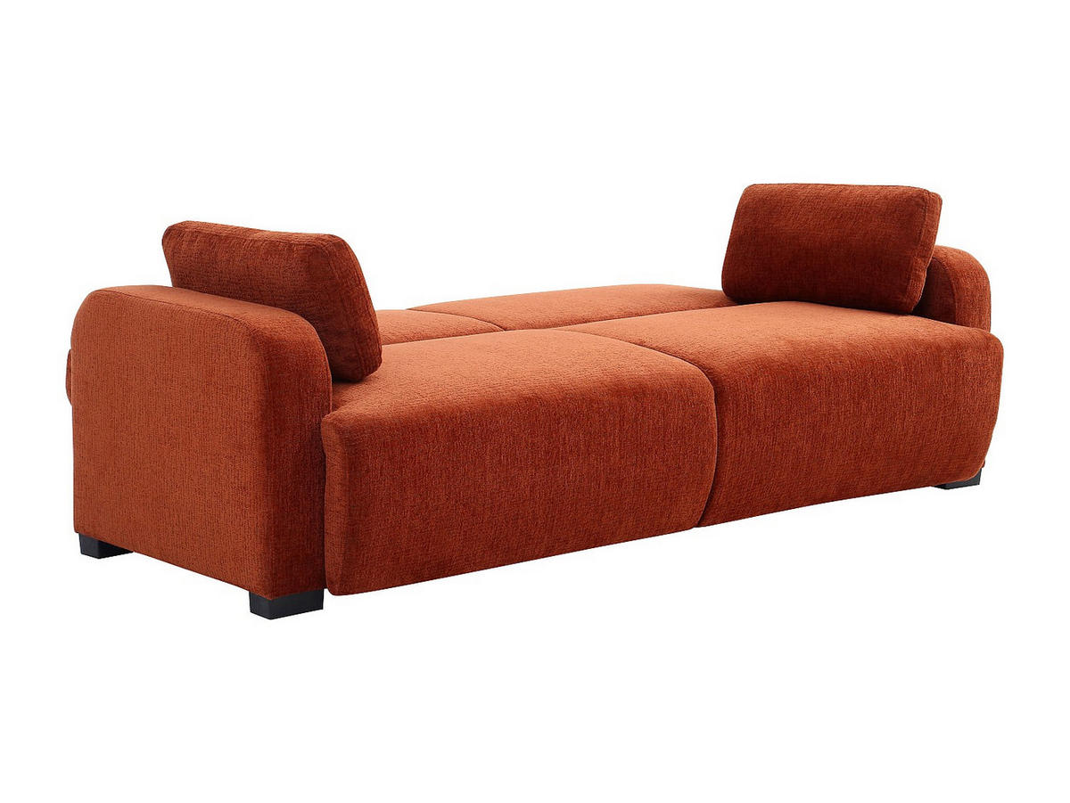 3-SITZER Schlafsofa Clic-Clac - Chenille-Stoff - Terrakotta - LOMARIO - Braun, Textil (213/85/93cm) - Vente-Unique