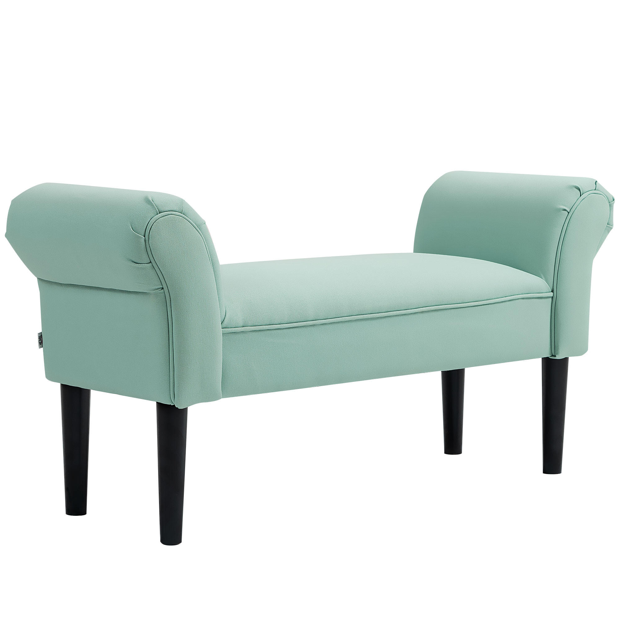 BETTBANK, Polsterbank, Sitzbank, Flurbank für Schlafzimmer, bis 130 kg Grün - Grün, Kunststoff (36/51/102cm) - HOMCOM