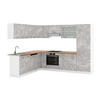 ECKKÜCHE R-Line Beton/Weiß 227 x 287 cm, AP Eiche - Schieferfarben/Weiß, Holzwerkstoff (287/81.6/60cm) - Vicco