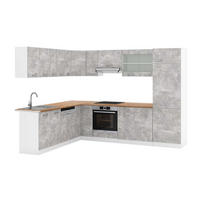 ECKKÜCHE R-Line Beton/Weiß 227 x 287 cm, AP Eiche - Schieferfarben/Weiß, Holzwerkstoff (287/81.6/60cm) - Vicco