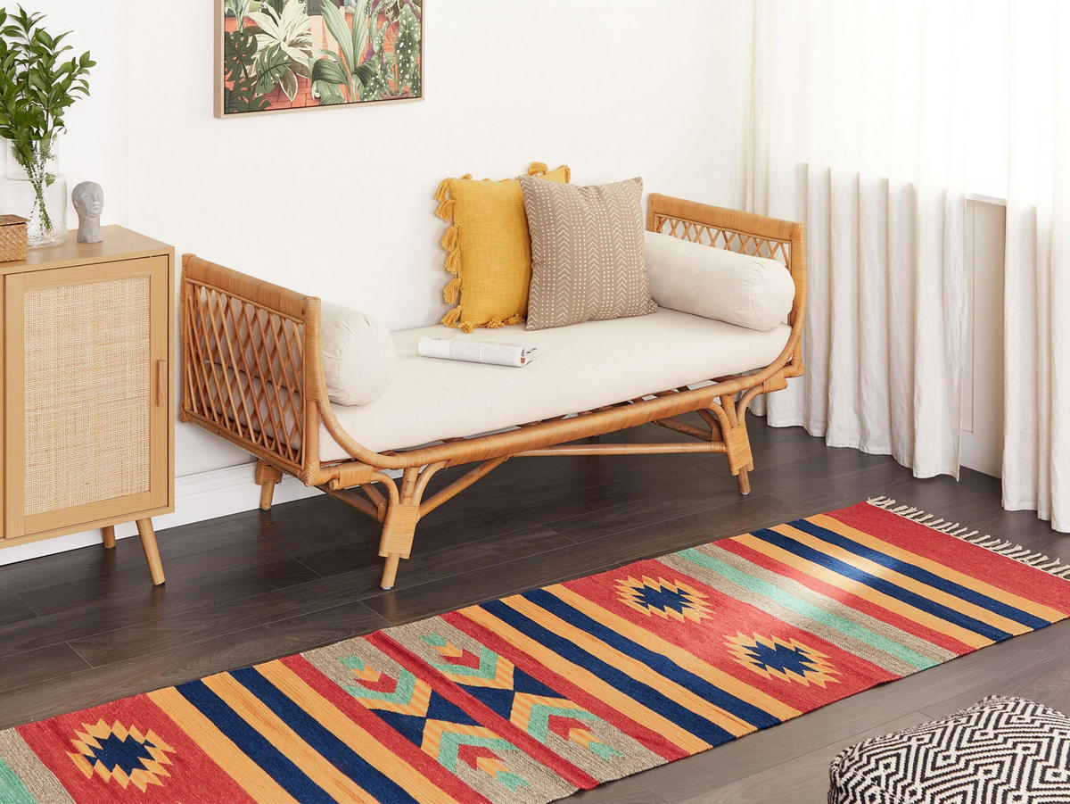 KELIM-TEPPICH Hatis 300/80 cm - Multicolor, Textil (80/300cm) - Beliani