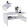 COUCHTISCH Holzwerkstoff rechteckig stabil Weiß 50/45/93cm - Weiß, Holzwerkstoff (50/93/45cm) - CraftPAK