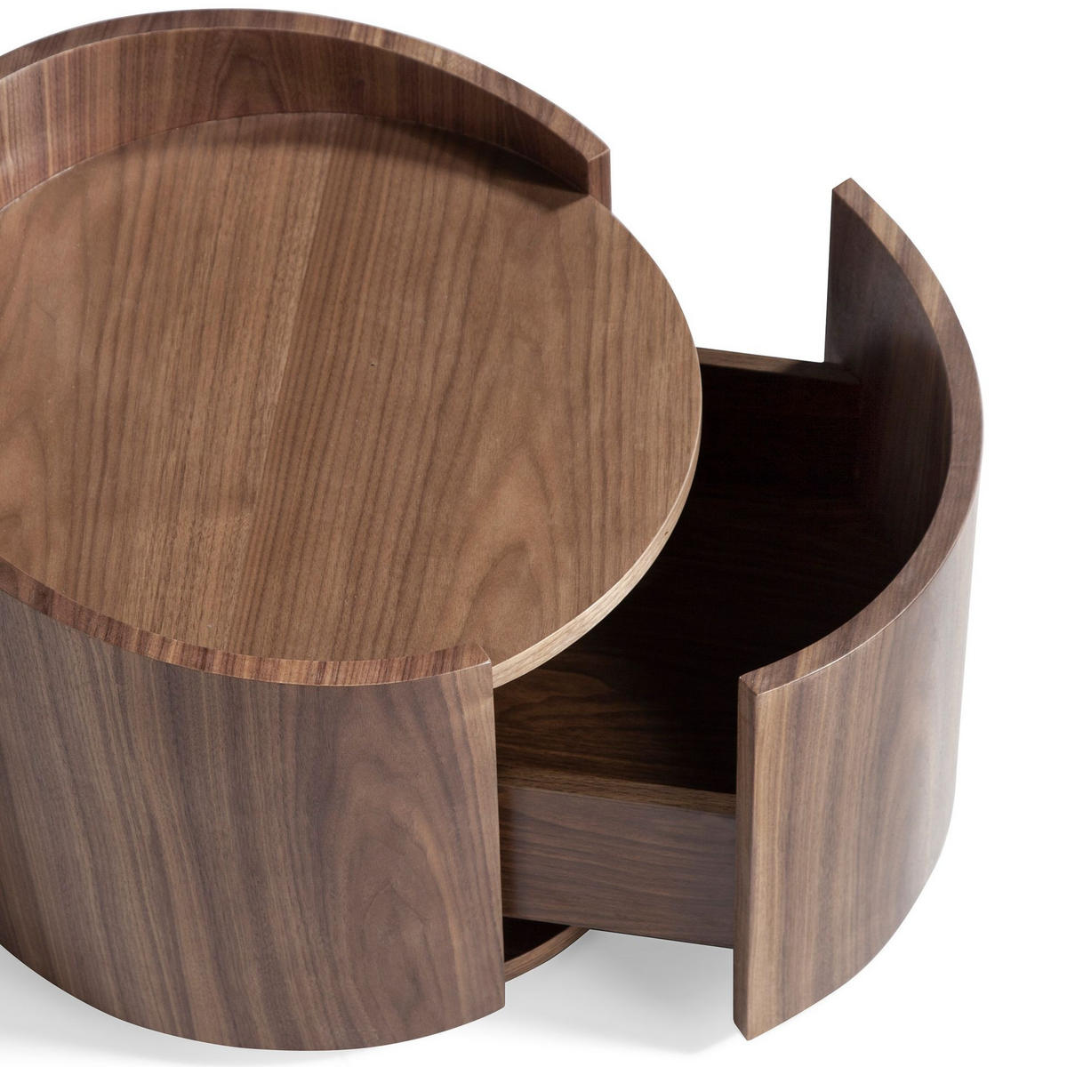 NACHTSCHRANK Nachttisch aus Nussbaum und schwarzem Stahl Ø53/44 cm - Nussbaumfarben, Holz (53/44/53cm) - ANGEL CERDA