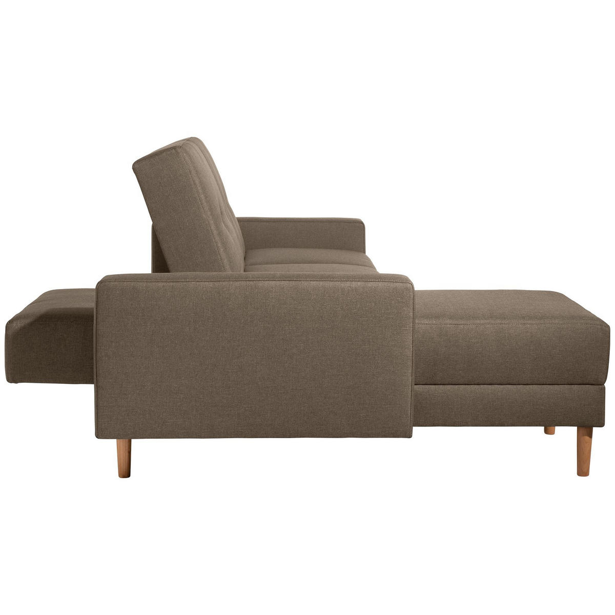 FUNKTIONSSOFA mit Hocker Kattie Flachgewebe sahara - Sahara, Kunststoff (144/230cm) - 58aufmkessel