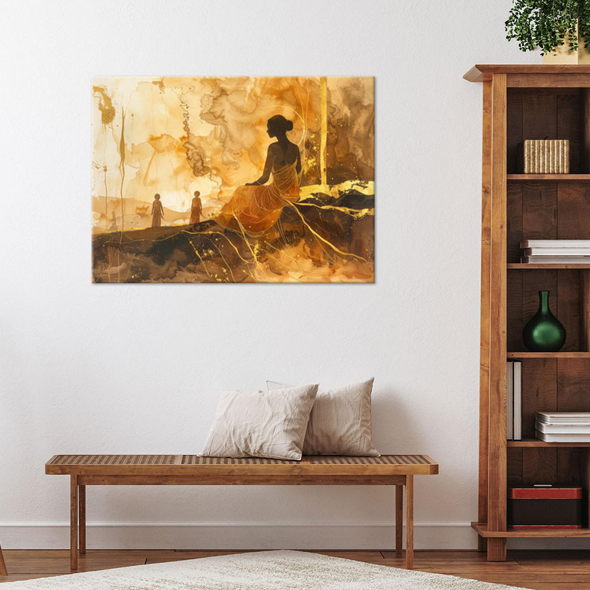 LEINWANDBILD Menschen & Charaktere 90x60cm - Beige, Textil (90/60cm) - Feeby