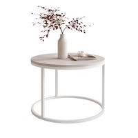 COUCHTISCH 60 cm rund Kaschmir, Weiß Gestell - Kaschmir, Holzwerkstoff (60/60/42cm) - Idohome
