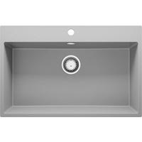 SPÜLBECKEN Riga, 2-er set Grau 78/50 cm 1 Becken + Ablauf-Set ab 80er Unterschrank - Chromfarben/Grau, Kunststoff (78/20/50cm) - Primagran