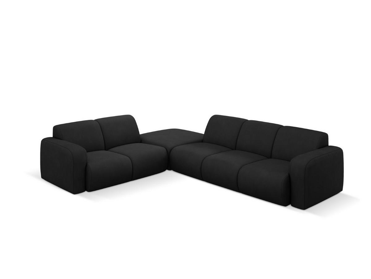 ECKSOFA links Molino aus strukturiertem Stoff schwarz 6 Sitzplätze - Schwarz, Textil (250/315cm) - Micadoni