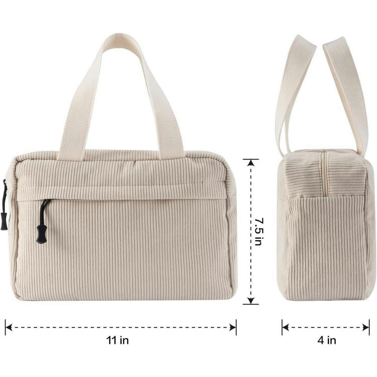 KULTURTASCHE Cord mit Erdbeer-Muster 30 cm - Multicolor, Textil (18/2/26cm)