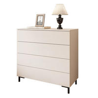 KOMMODE LINA KASCHMIR 4S mit Schubladen und LED-Beleuchtung Schwarze Beine - Kaschmir/Schwarz, Holzwerkstoff (95/86/40cm) - Lookway