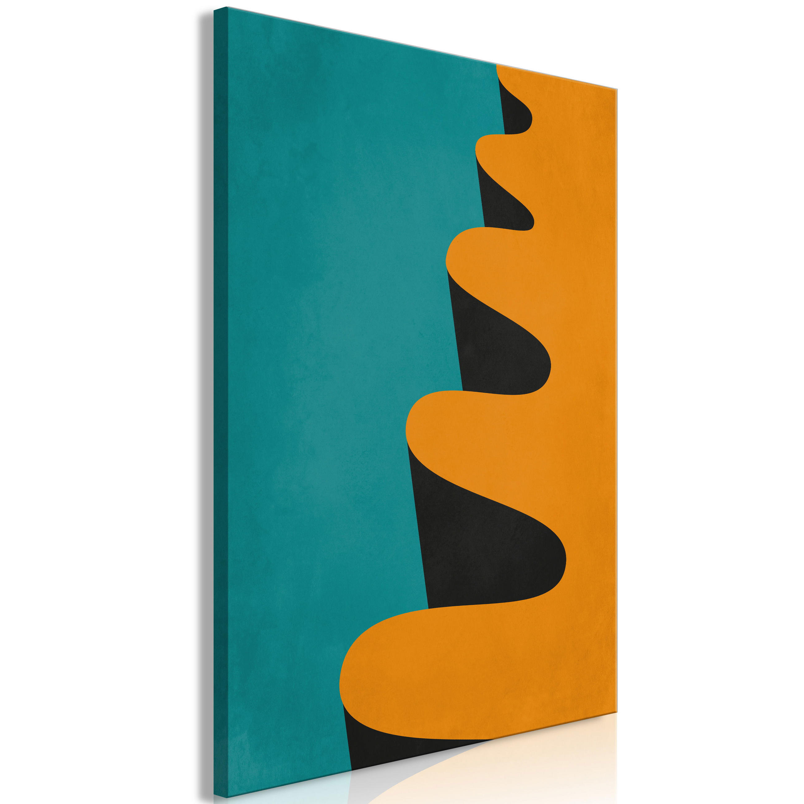 KUNSTDRUCK Blau 40/60 cm - Blau/Orange, Textil (40/60cm) - KUNSTLOFT