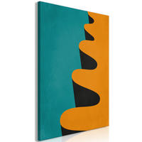 KUNSTDRUCK Blau 40/60 cm - Blau/Orange, Textil (40/60cm) - KUNSTLOFT