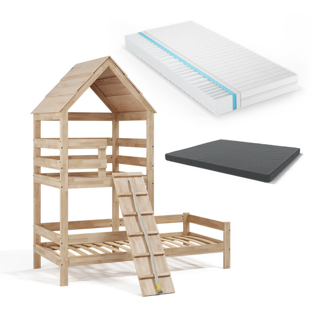 DOMÁCA POSTEĽ Teddy Hnedá - prírodná farba, drevo (90/200cm) - VitaliSpa