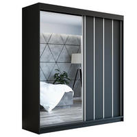 SCHWEBETÜRENSCHRANK 180 CM GLIDE Farbe: Schwarz - Schwarz, Holzwerkstoff (180/215/59.5cm) - A&J MöbelLand