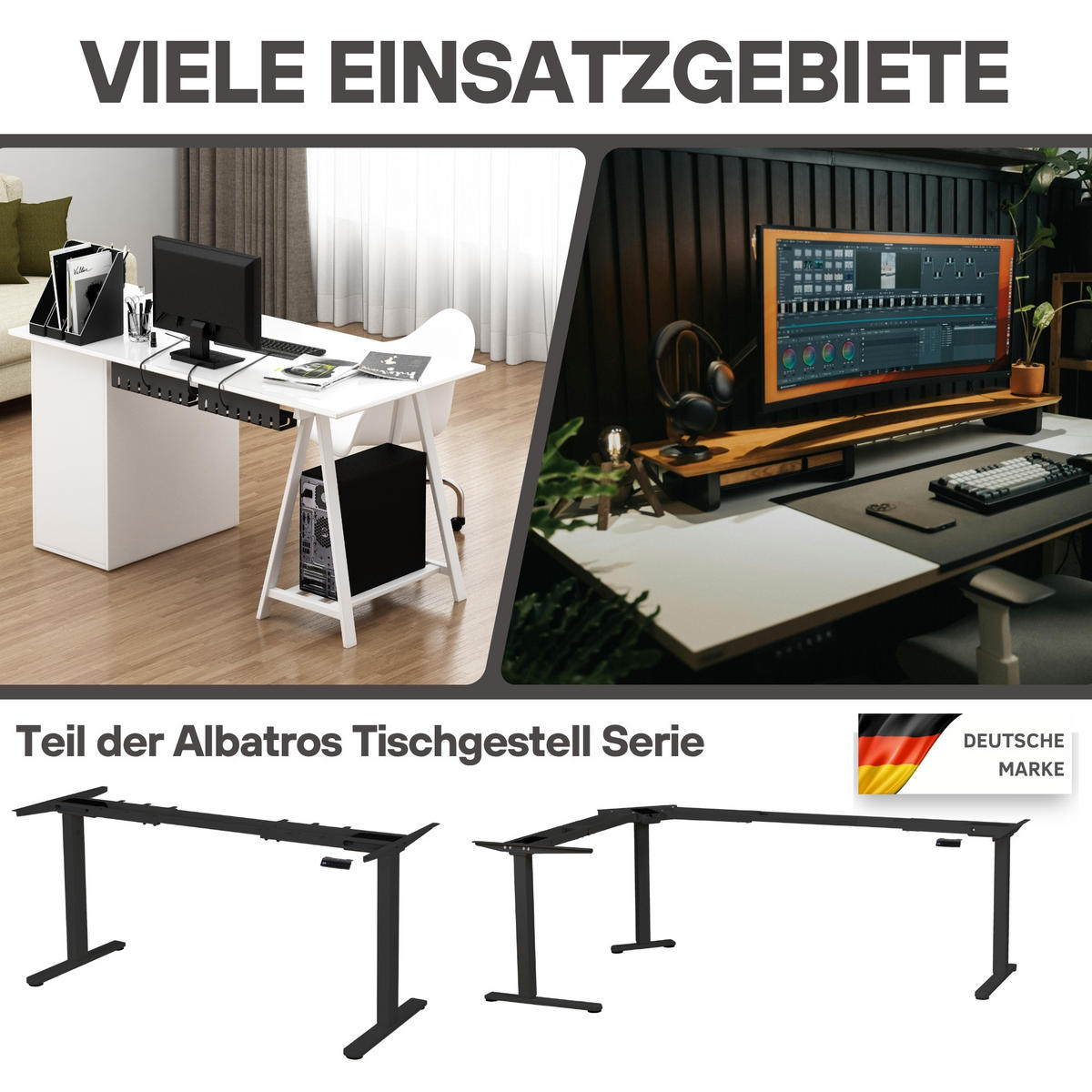 KABELKANAL Schwarz, Set A - Schwarz, Metall (43/10/12cm) - Albatros