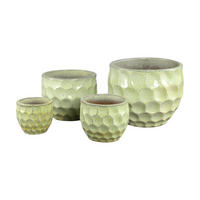 TOPF Charlie Gelb 46/46/38cm 4er-Set - Gelb, Keramik (38cm) - PTMD Collection