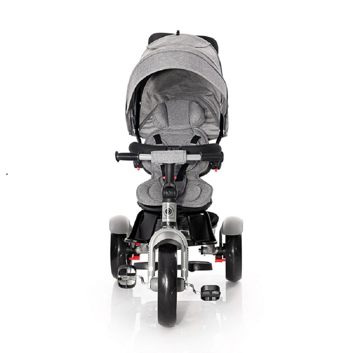 DREIRAD Neo 4 in 1 dunkelgrau EVA-Reifen, Schiebestange, Sitz drehbar, verstellbar - Grau, Metall (120/55/104cm) - Lorelli