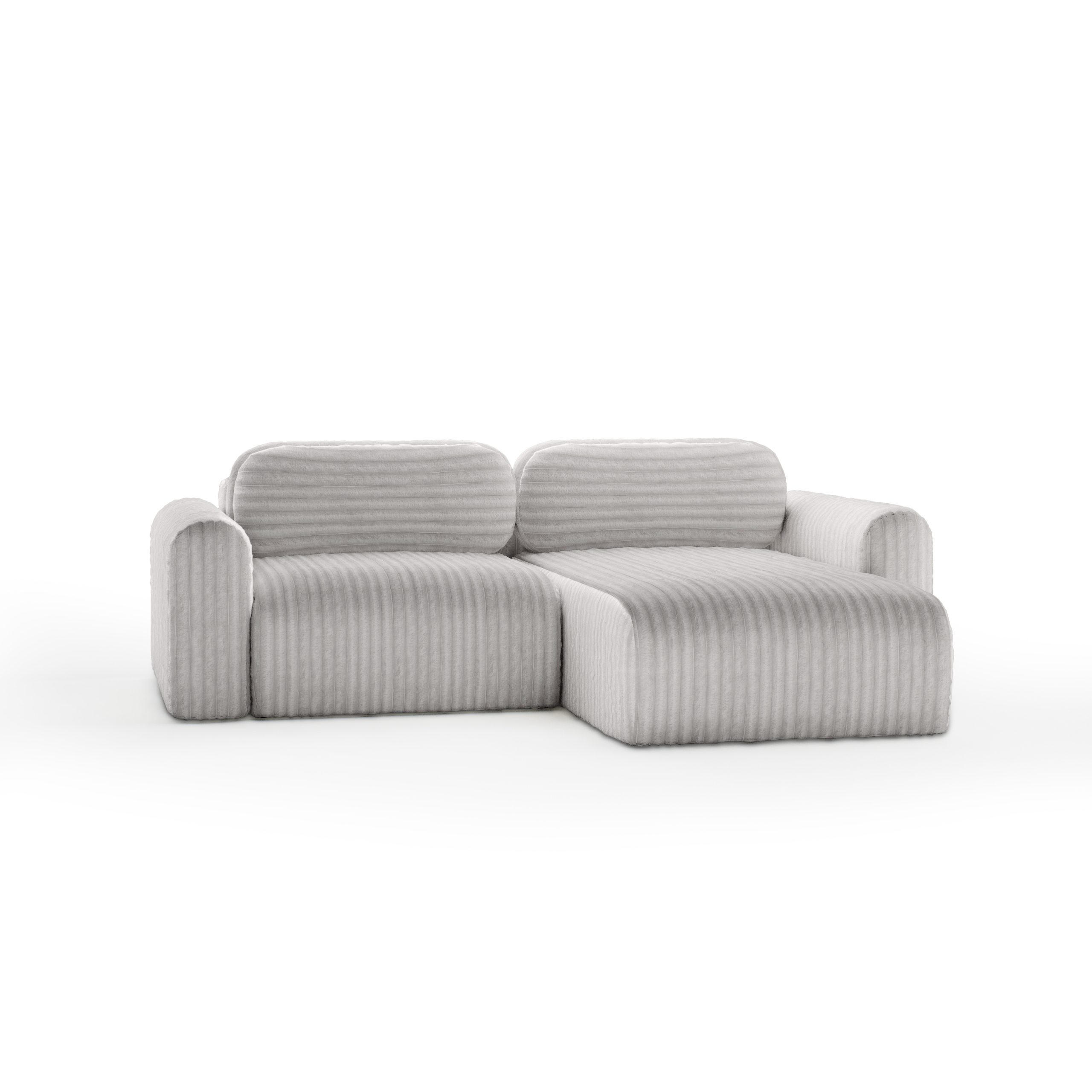 ECKSOFA mit Schlaffunktion Emmen Mini, Grau - Grau, Textil (246/100cm) - Fedve