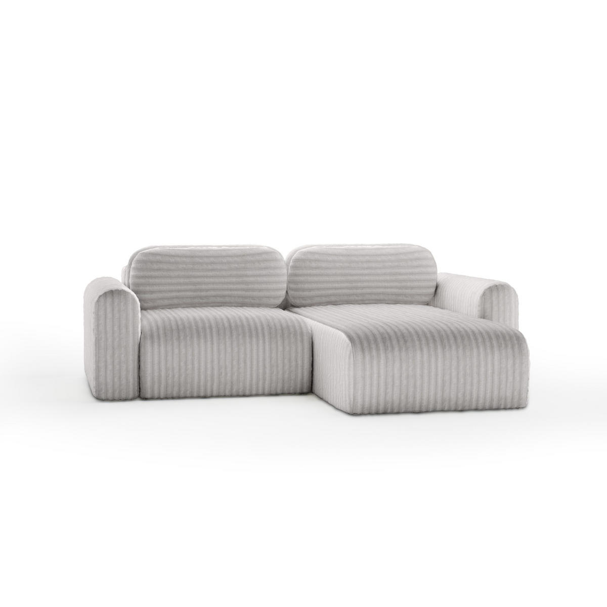ECKSOFA mit Schlaffunktion Emmen Mini, Grau - Grau, Textil (246/100cm) - Fedve