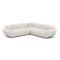 ECKSOFA Liva Weiß Bouclé - Weiß, Textil (258/258cm) - VAROYAL