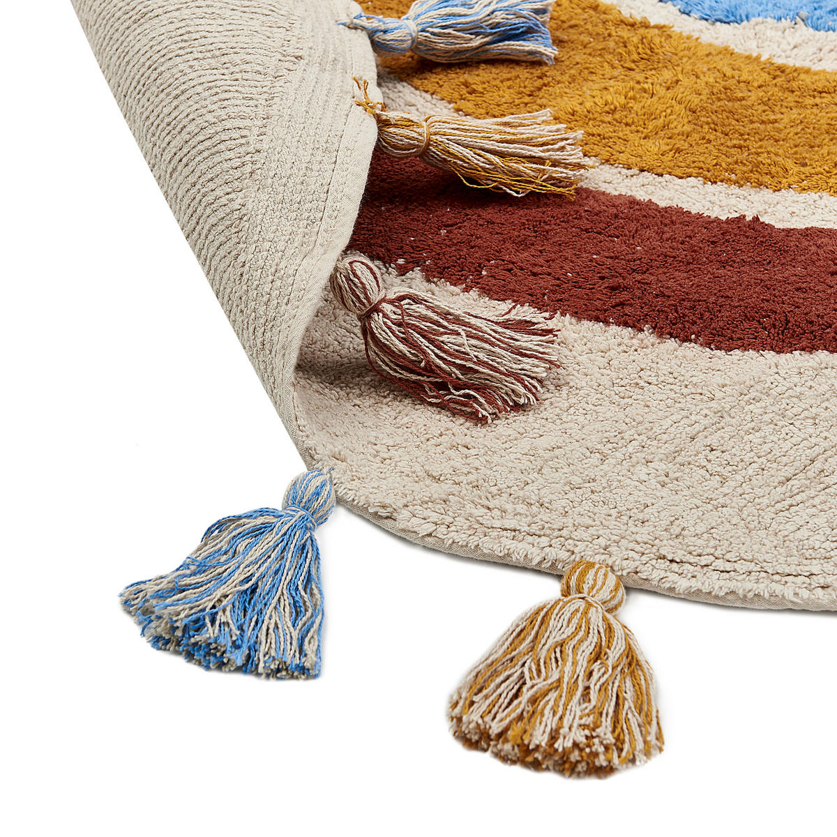 KURZFLOR-TEPPICH Yagci 120/120 cm - Multicolor, Textil (120/120cm) - Beliani