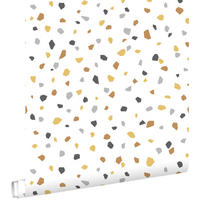 TAPETE Terrazzo-Motiv 53 cm x 10.05 m - Weiß, Papier (53/0.1cm) - ESTAhome