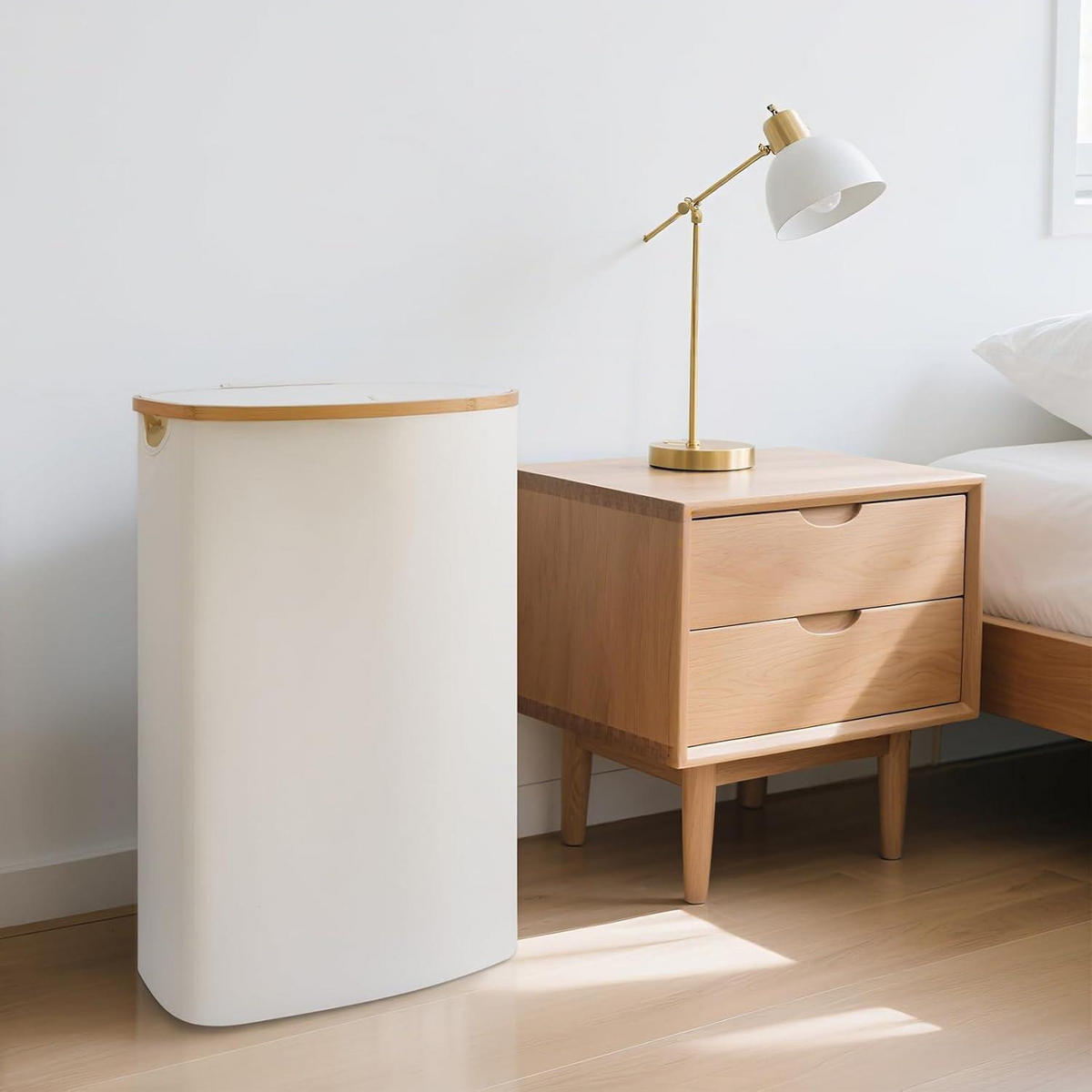 WÄSCHEKORB 100L mit Deckel und Innensack Beige - Beige, Naturmaterialien (33/70/44cm)