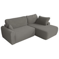 ECKSCHLAFSOFA CUBO L Hellgrau Boucle - rechts - Hellgrau/Schwarz, Kunststoff/Textil (187/273cm) - MKS