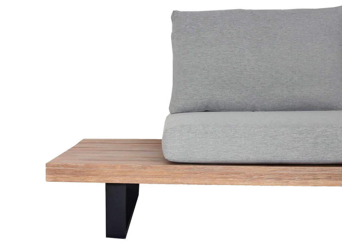 GARTEN-GARNITUR Schwarz, Braun, Hellgrau - Hellgrau/Schwarz, Holz - MCW