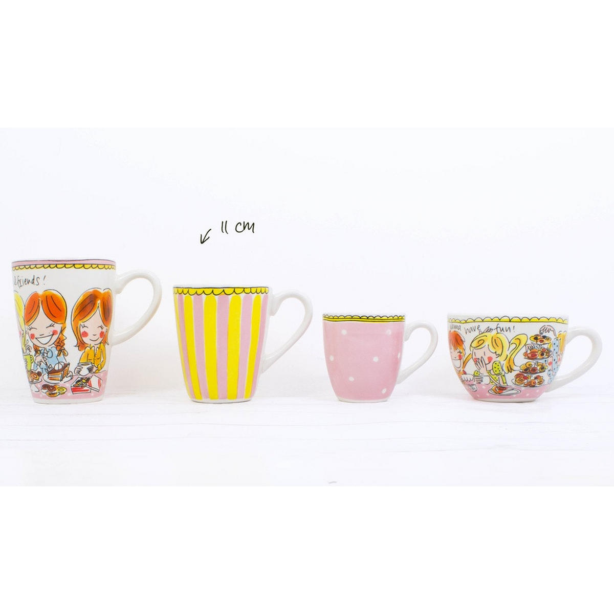 BECHER Punkt in Rosa - 350 ml - Multicolor, Keramik (0.35L) - Blond Amsterdam
