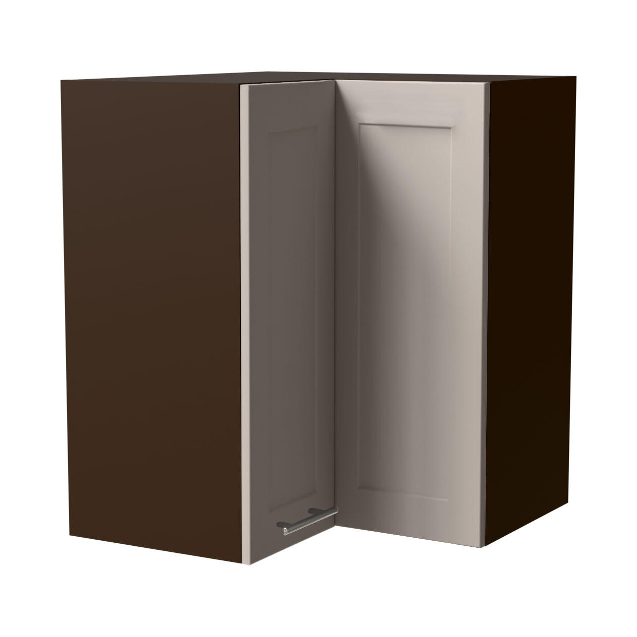 ECKHÄNGESCHRANK Oslo W12/60 Lava / Kaschmir Matt 60 / 60 / 72cm - Kaschmir/Dunkelgrau, Holz/Holzwerkstoff (60/72/60cm) - Feldmann-Wohnen