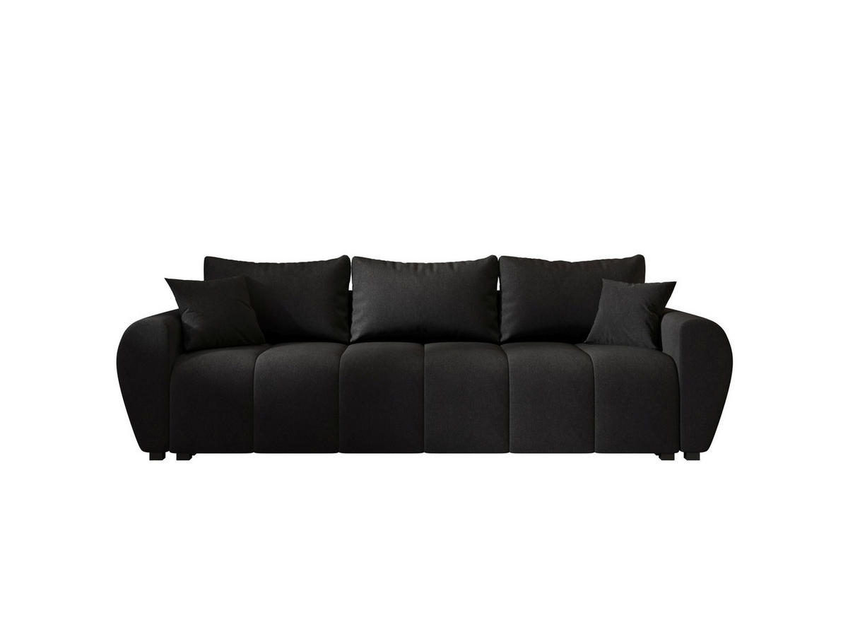 SOFA MOLISA mit Schlaffunktion COSMIC 100 mit Stauraum - Schwarz, Textil (86/82/246cm) - Bedante