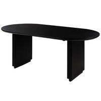 ESSTISCH oval Mango 200x100x76x76 schwarz lackiert BARCELONA #126 - Schwarz, Holz (100/200/76cm) - Massivmoebel24