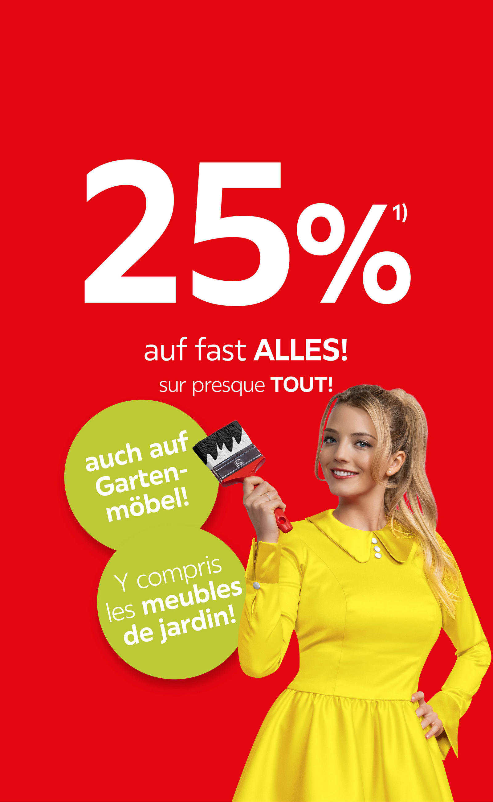 25% auf fast alles / 25% sur presque tout