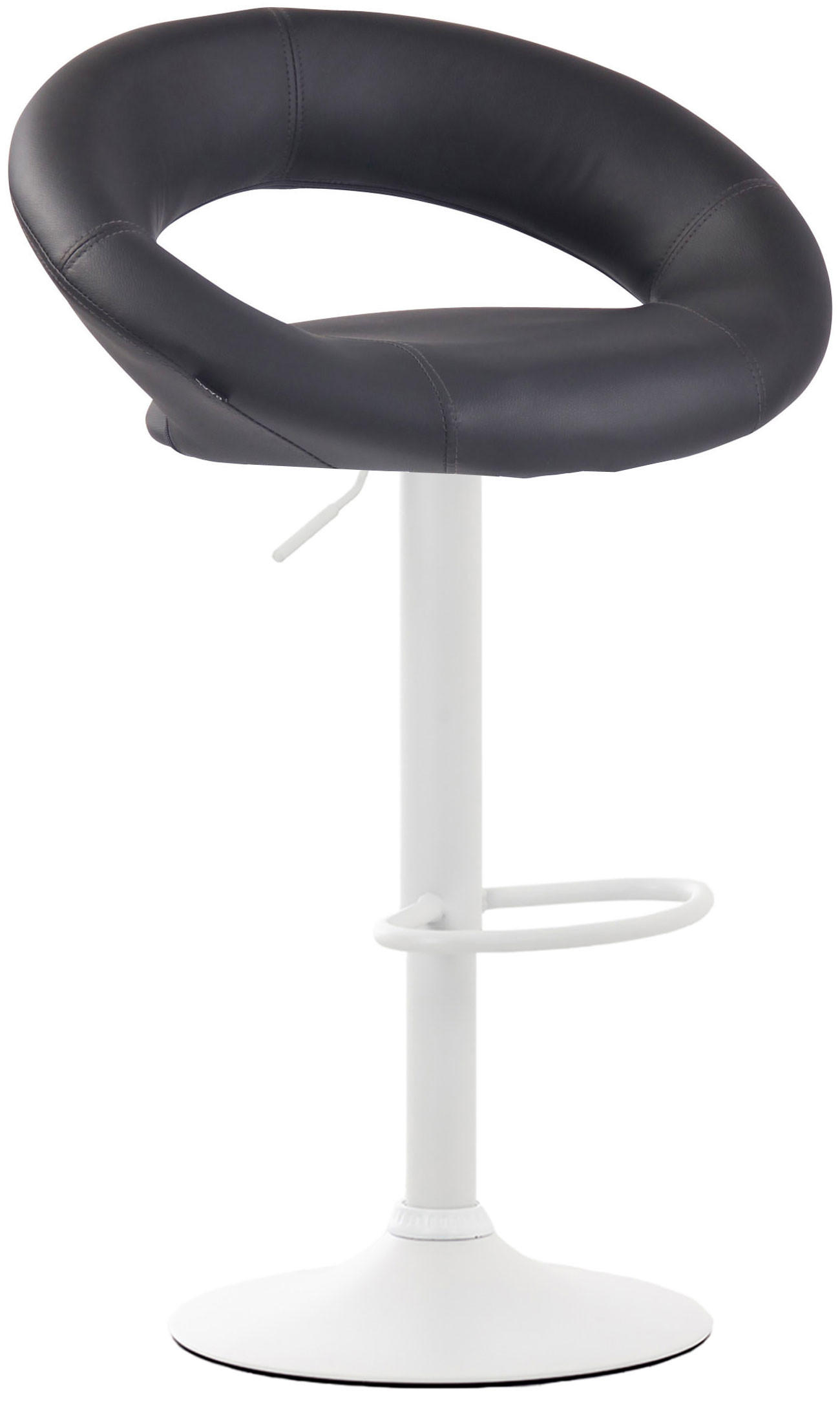 BARHOCKER Lederlook grau - Weiß/Grau, Textil/Metall (53/80/47cm) - CLP
