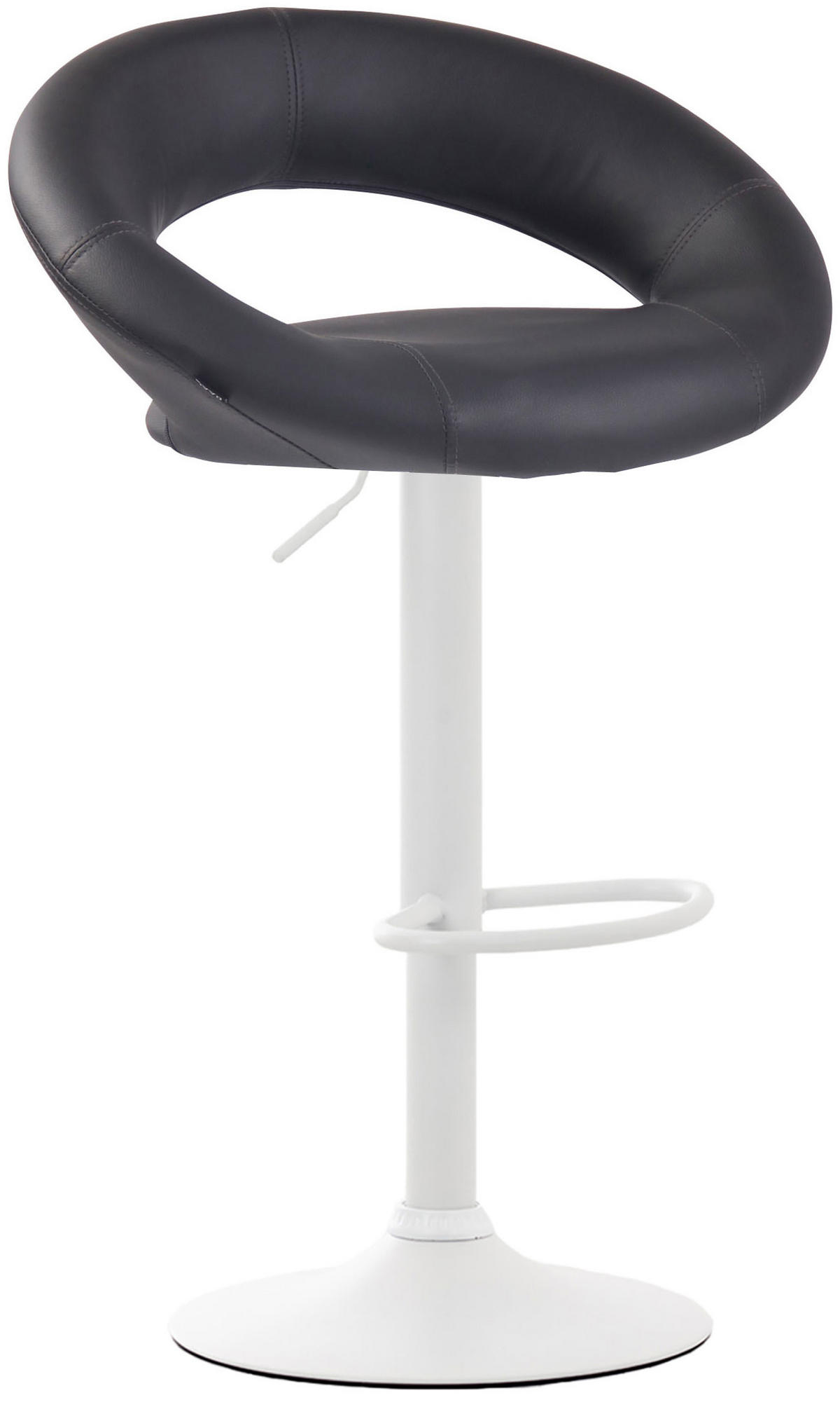 BARHOCKER Lederlook grau - Weiß/Grau, Textil/Metall (53/80/47cm) - CLP