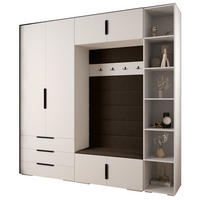 GARDEROBEN-SET 236,7/240/47 - Schwarz/Weiß, Holz/Kunststoff (240/236.7/47cm) - Abiks Möbel