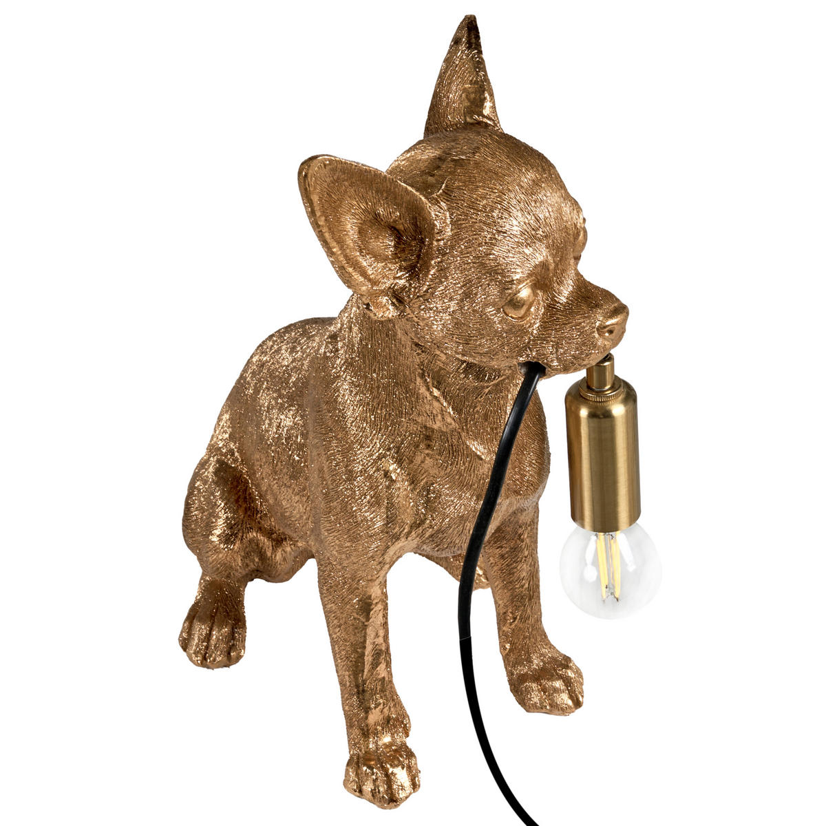 TISCHLAMPE Gold Rocco - Messingfarben/Goldfarben, Kunststoff (25/17/32cm) - Beliani