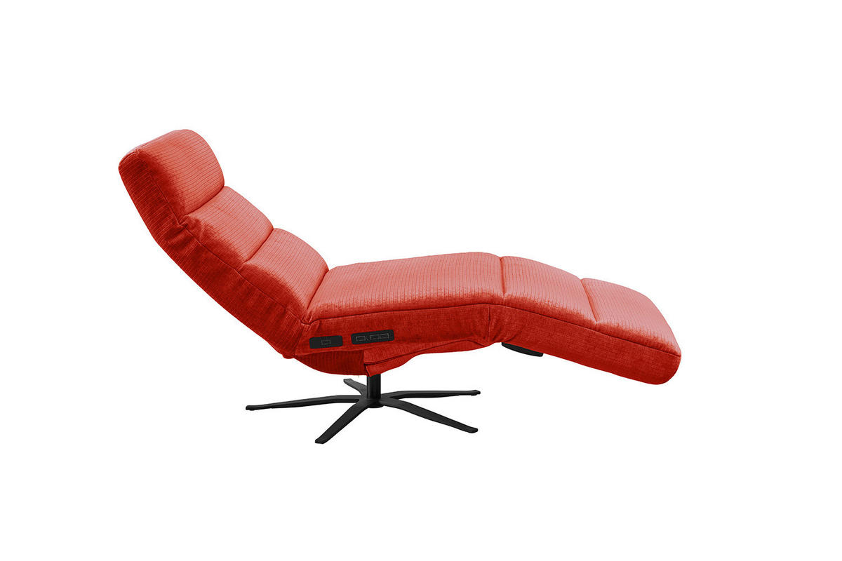 RELAXLIEGE ALINA Rot Cord - Rot/Schwarz, Textil/Metall (82/115/156cm) - KAWOLA