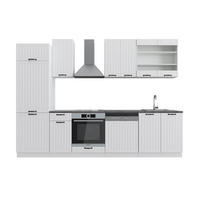 KÜCHENZEILE Fame-Line Weiß Landhaus/Weiß 300 cm ohne AP - Creme/Weiß, Holzwerkstoff (300/81.6/46cm) - Vicco