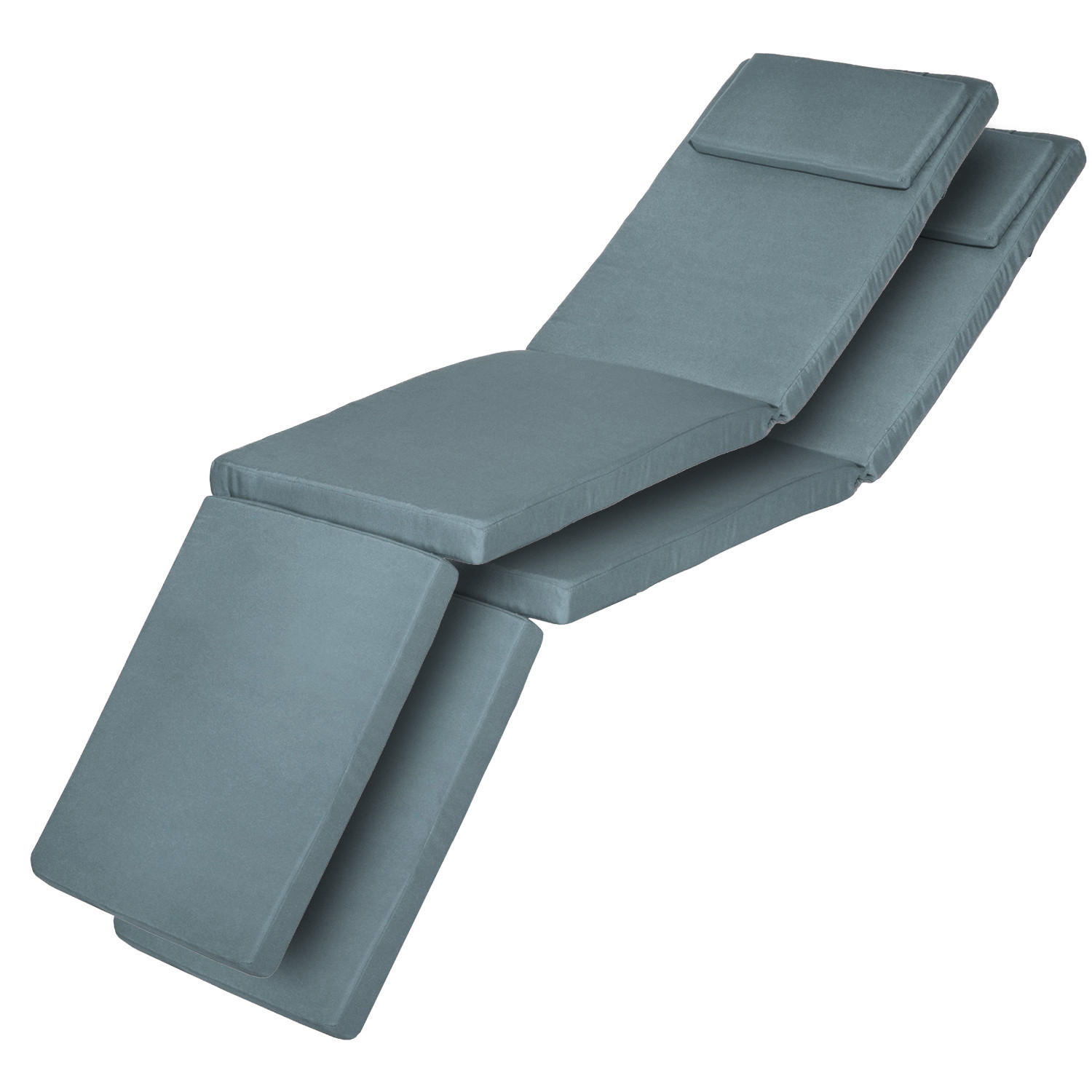 Beautissu Deckchairauflage Blaugrau 45x175 cm