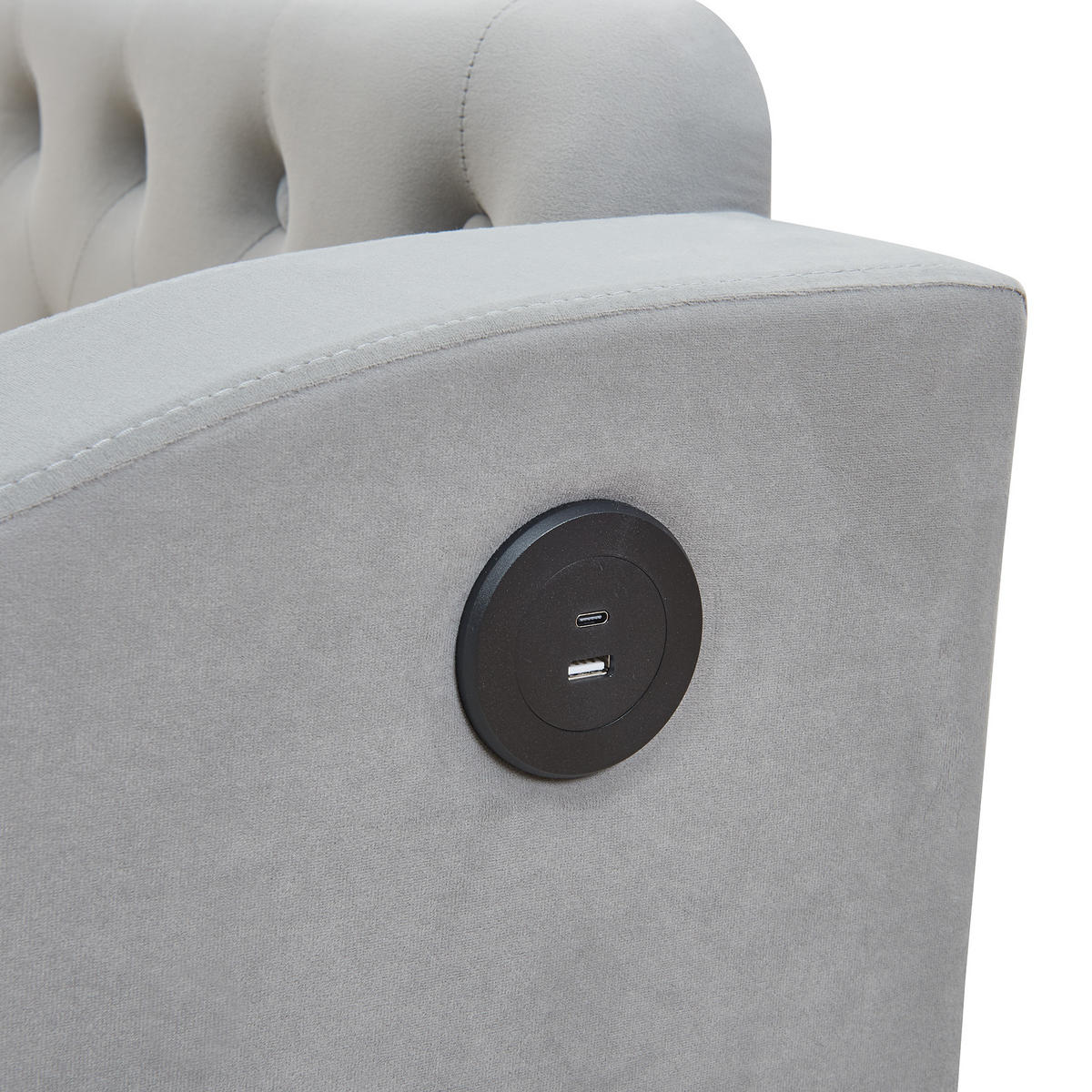 AUSZIEHBETT 90/180/190 cm DE-01976, in Grau, mit USB und Stauraum - Grau, Metall (90/190cm) - ComfortXL