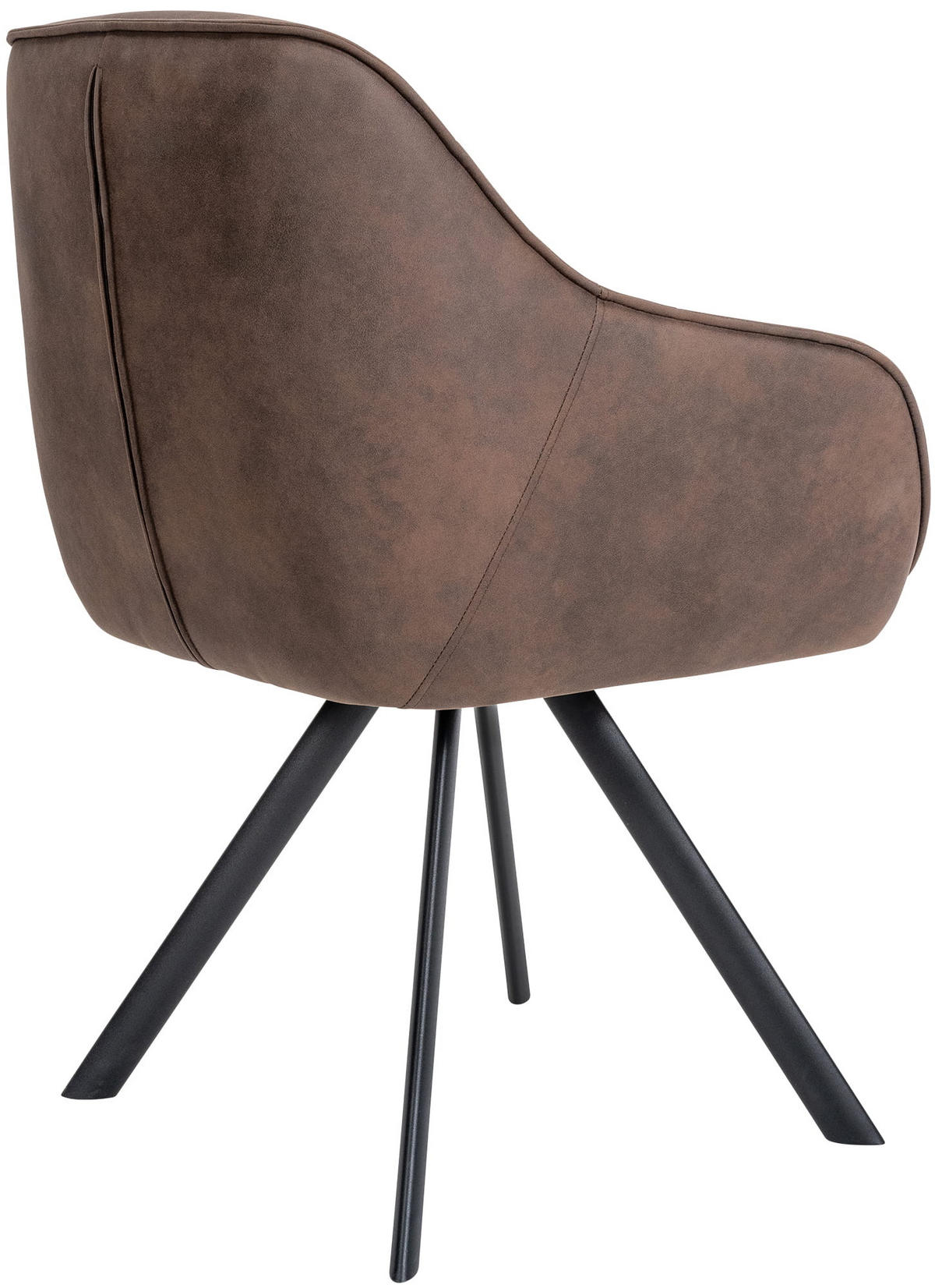 ARMLEHNENSTUHL Vintage Stoff braun - Schwarz/Braun, Textil/Metall (57/90/63cm) - CLP