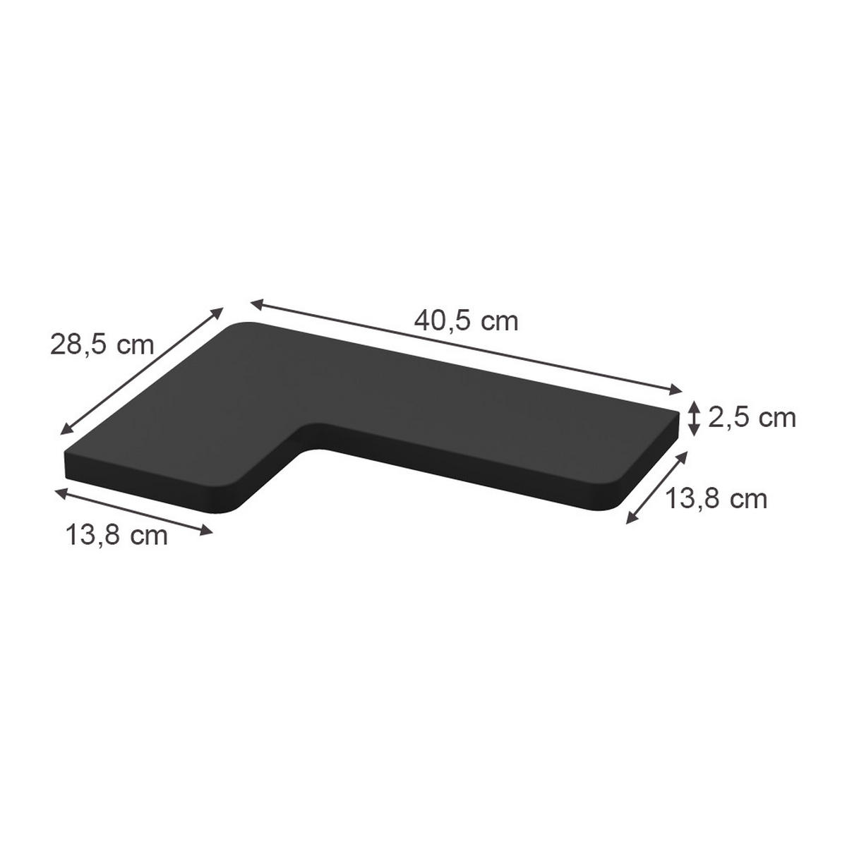 ECKREGAL Curva Schwarz 40.5 x 2.5 cm 3er Set - Schwarz, Holzwerkstoff (40.5/2.5/28.5cm) - Vicco