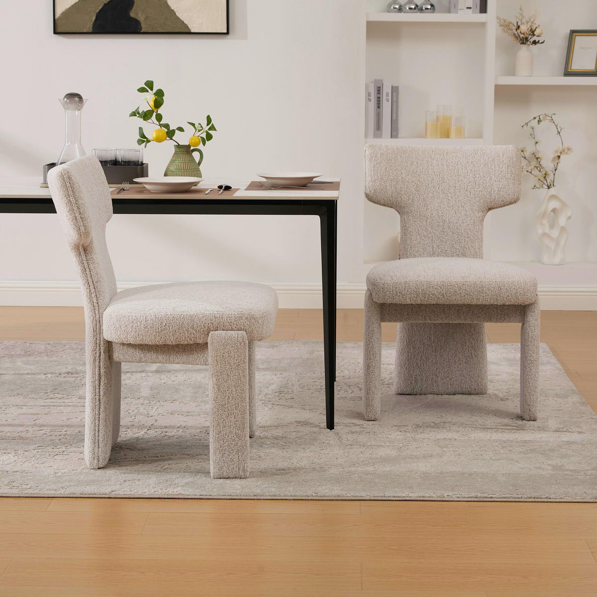 POLSTERSTUHL DE-36481 2er Set mit Holzbeinen Beige - Beige, Holzwerkstoff (56/86/64cm) - ComfortXL