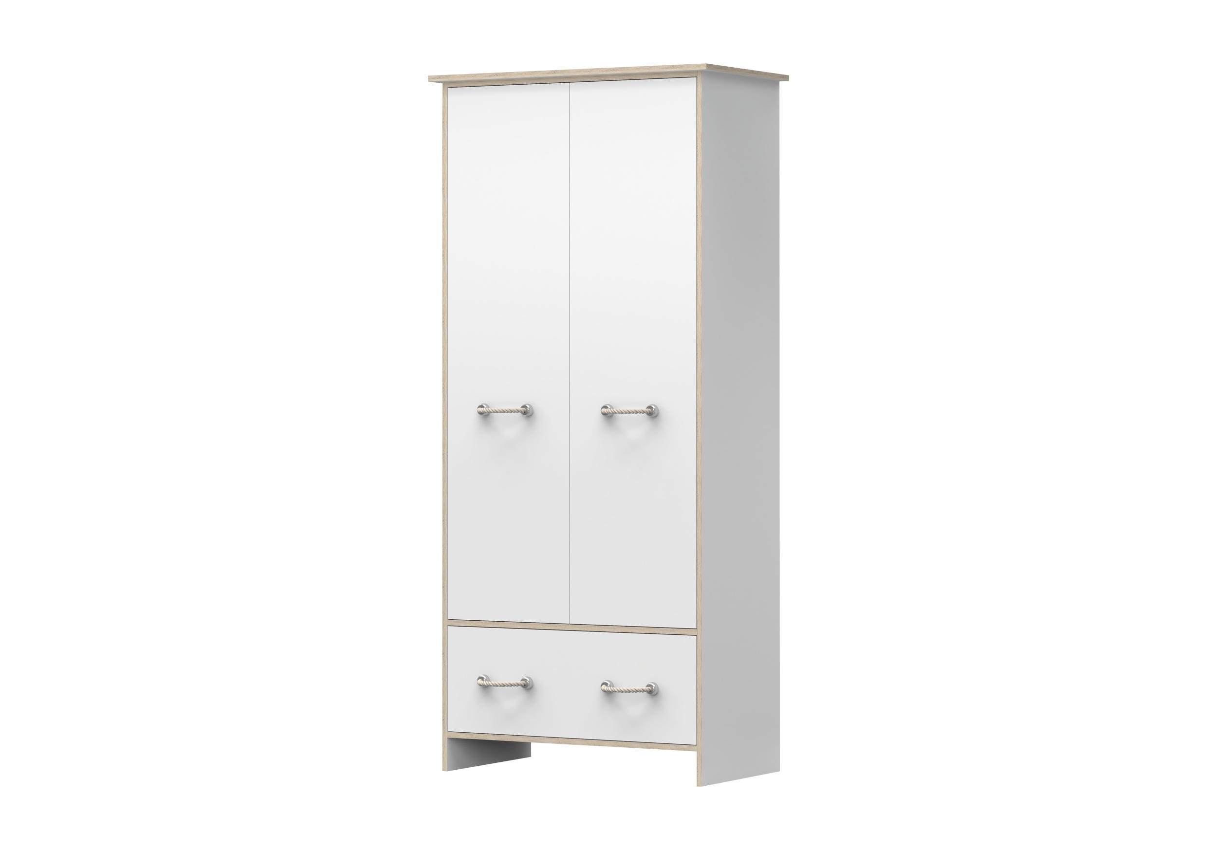 DREHTÜRENSCHRANK - Schrank Perseus 2D - Weiß, Holzwerkstoff (90/200/50cm) - Möblo