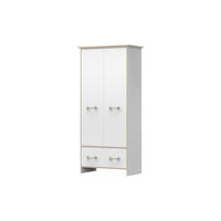 DREHTÜRENSCHRANK - Schrank Perseus 2D - Weiß, Holzwerkstoff (90/200/50cm) - Möblo
