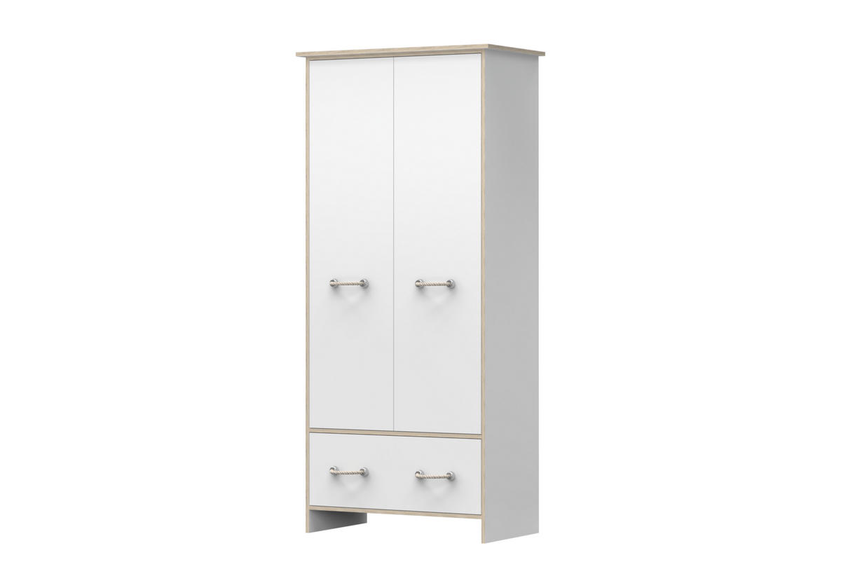 DREHTÜRENSCHRANK - Schrank Perseus 2D - Weiß, Holzwerkstoff (90/200/50cm) - Möblo