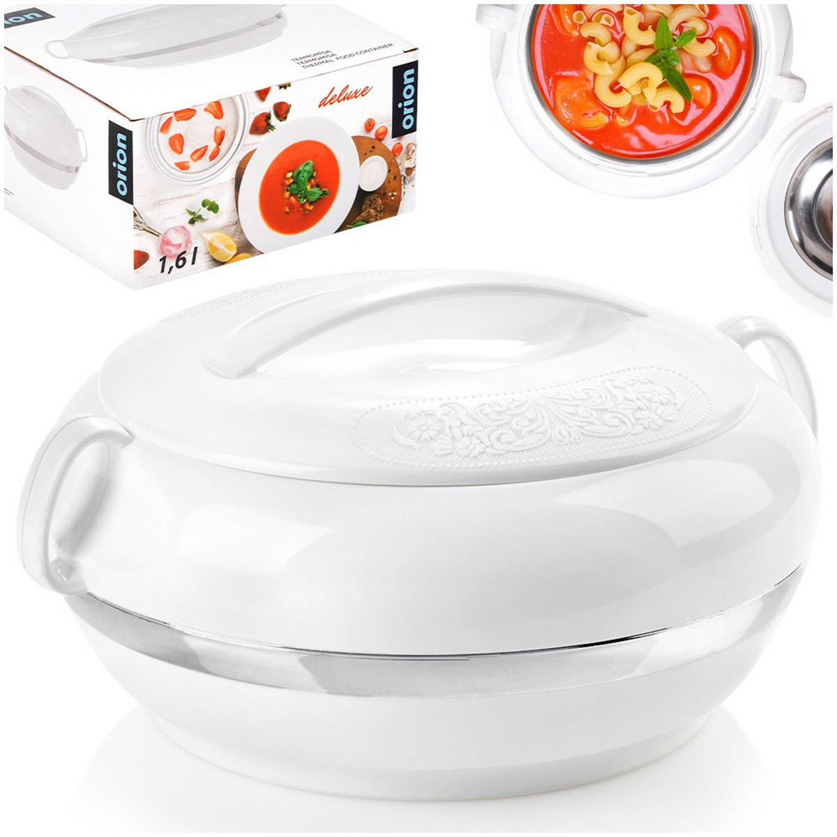 LUNCHTHERMOSKANNE Deluxe 1,6 l - Weiß, Kunststoff (22/12/22cm) - Orion 